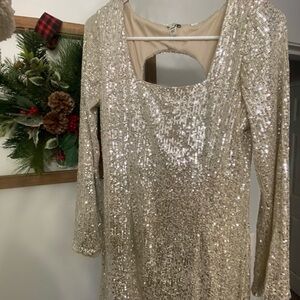 River Island Gold Sequin Mini Dress